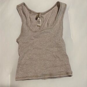 SKIMS Ribbed Tank Top in Light Brown